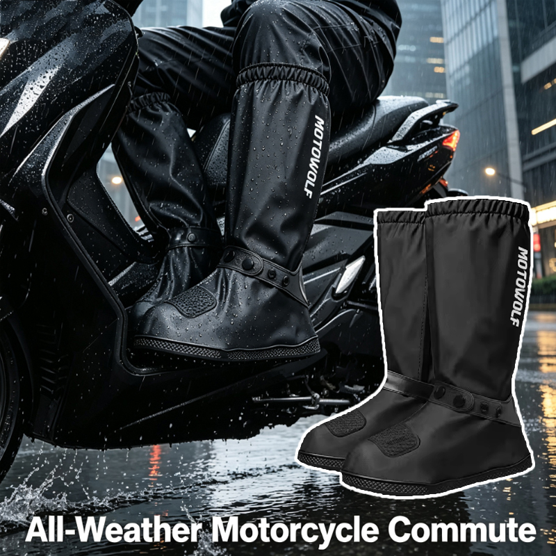 Cycling Commute In Rain - Capas de chuva reutilizáveis para calçados,