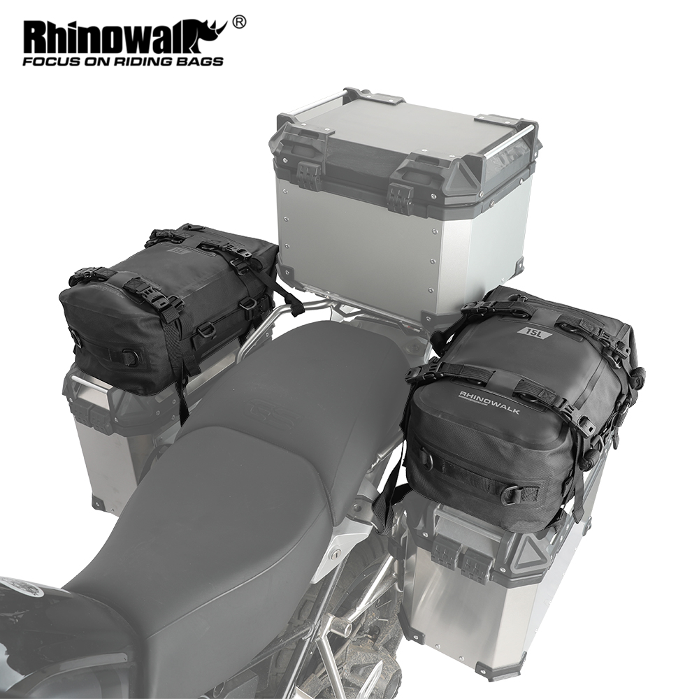 Panniers Waterproof Rear - Rhinowalk-Caixa de Motocicleta Top Pannier Bag,